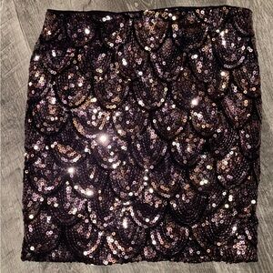 Lily Pink and Black Sequin Mini Pencil Skirt